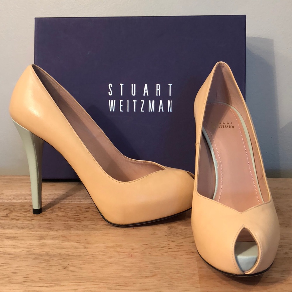 New Stuart Weitzman platform stilettos leather